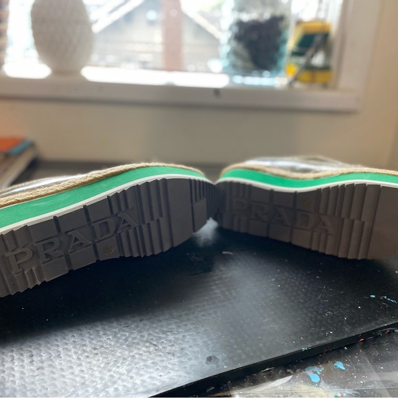 PRADA SS 2011 Silver Leather Brogues Derby Espadrille Creeper Sz 36/US 5.5-6 - Picture 4 of 10